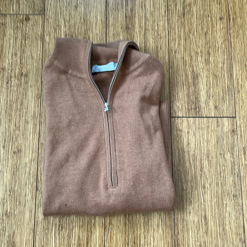 Everlane The Luxe Half  Zip Soft Wool Sweater